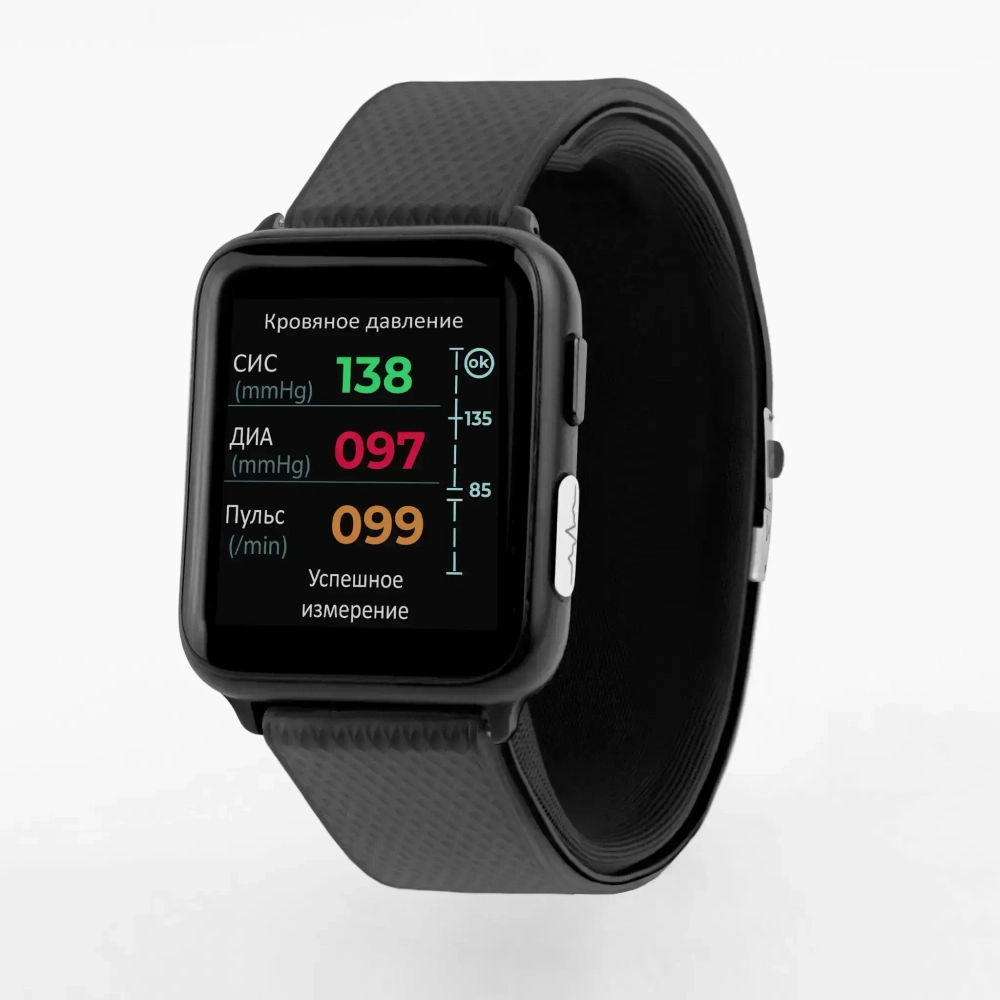HEALTHBAND Pro №5M умные часы здоровья с тонометром и ЭКГ, чёрный