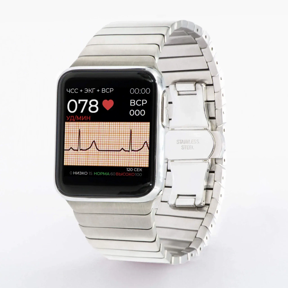 Health Watch Pro №5 Premium Умные часы здоровья с ЭКГ, серебристый